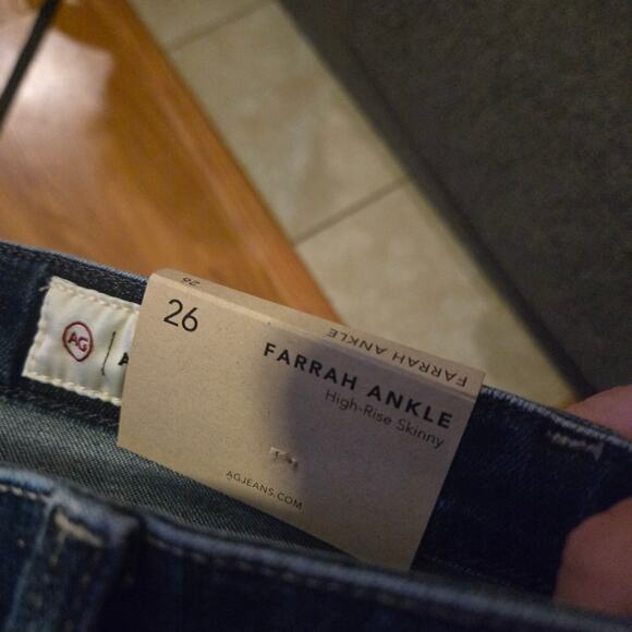 AG Farrah Ankle High Rise Skinny Jeans 26 Palos Verdes Wash - Picture 7 of 8